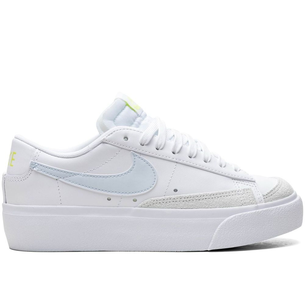 Women’s Nike Blazer Platform White Sneaker and light blue
